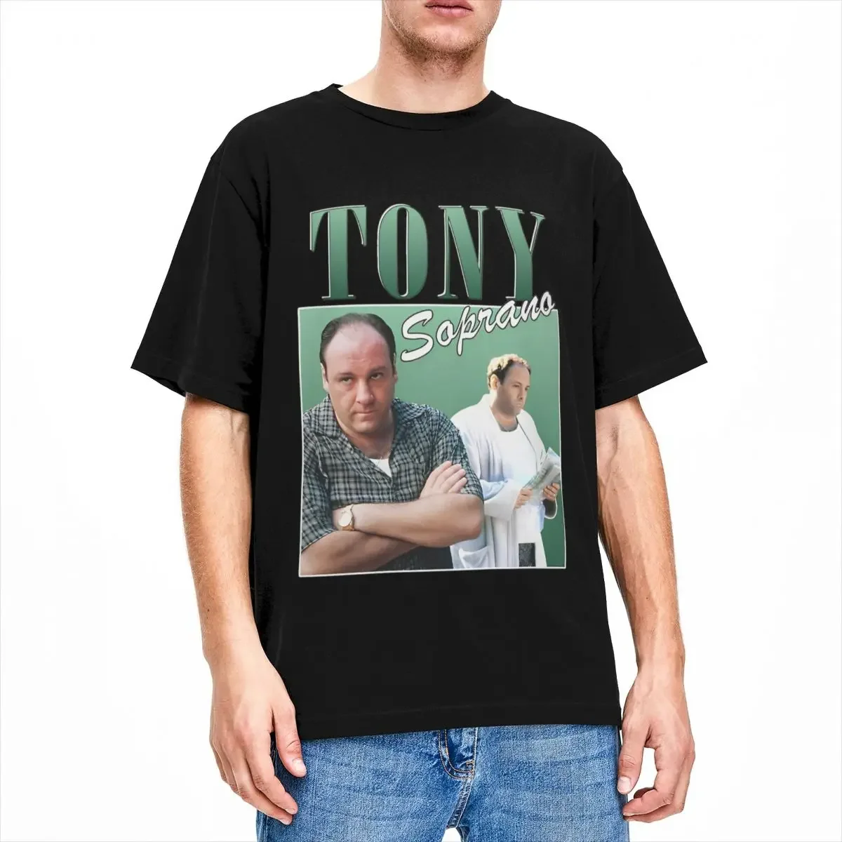 

Retro Tony Soprano Bootleg Men Women T Shirts 90s Movie Funny Tees Short Sleeve Round Neck T-Shirt 100% Cotton Present Clothes