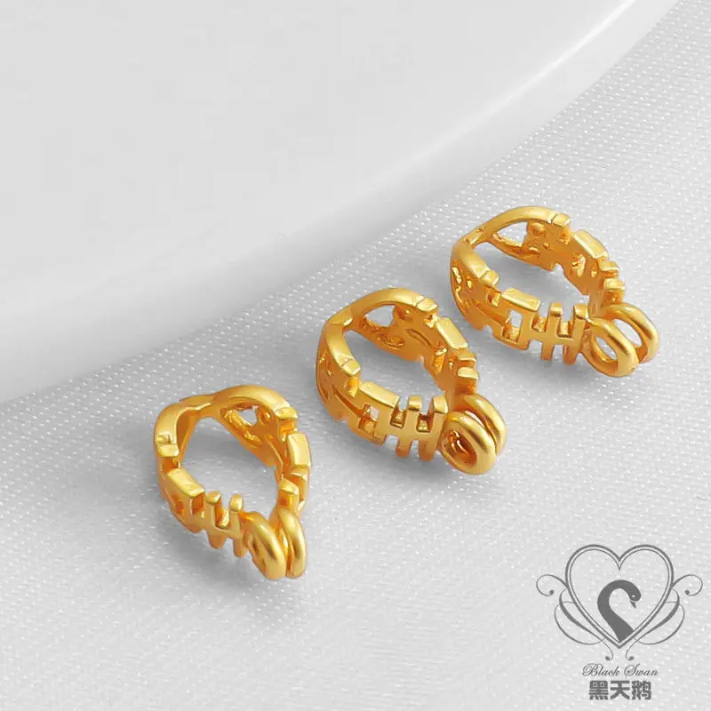 

Matte Gold Silver Vintage Xi Character Safety Claw Bail DIY Necklace Connector Clasp