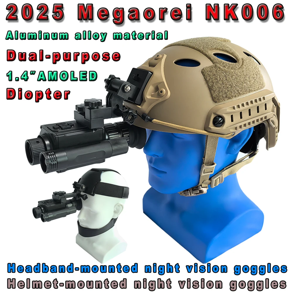 

Megaorei Night Vision Scope 5X Digital Zoom 850nm/940nm IR Monocular 1.4 Inch 1080P Screen 200-400M Helmet / Headband Camera