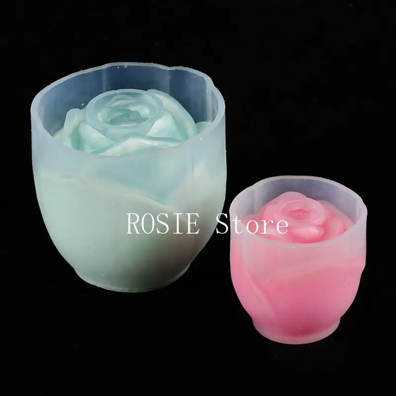 S/L Rose Silicone Candle Mould Cake Ice Cream Chocolate Mold Soap Cupcake Bakeware Baking Dish Cake Pan Muffin Mould