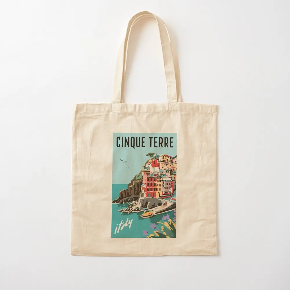 

A Vintage Travel Art of Cinque Terre - Italy Tote Bag shopping bag reusable shopping bag tote screen