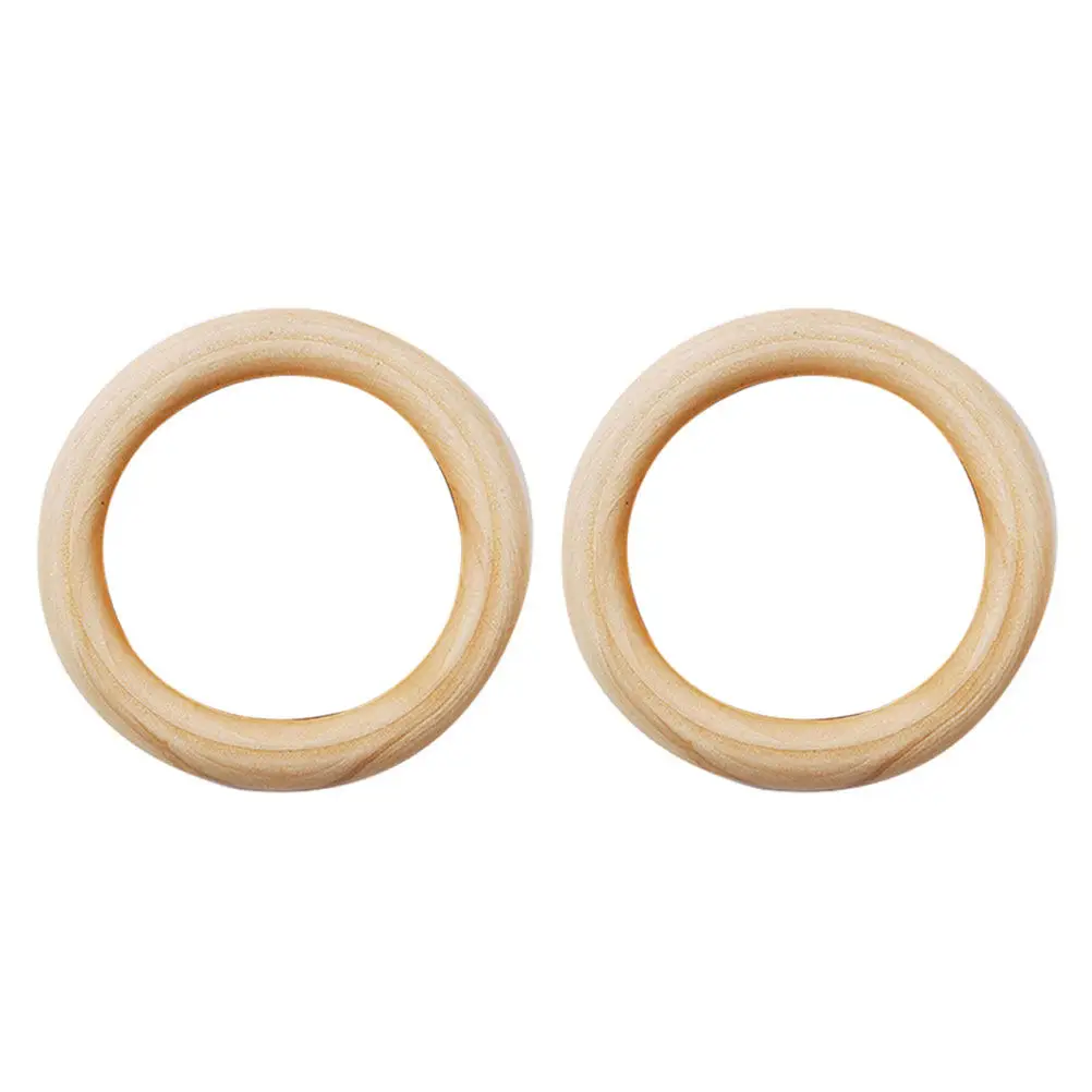 100Pcs Wood Rings Smooth Natural Wooden Buckle Rings 25Mm Unfinished Circle DIY Jewelry Making Craft Accessories Keyring