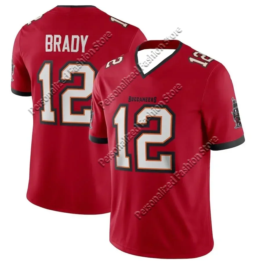 2024 Venta caliente Traje de rugby de los Buccaneers de Tampa Bay No. 12 Tom Brady Jersey Jersey de ajuste cómodo y transpirable con estampado 3D para hombre