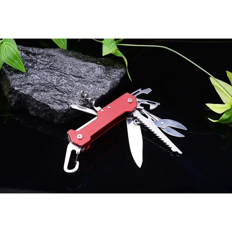 New Multifunctional Pocket Folding Swiss Knife Outdoor Portable Camping Emergency Multitool Knife Scissor Keychain Box Cutter