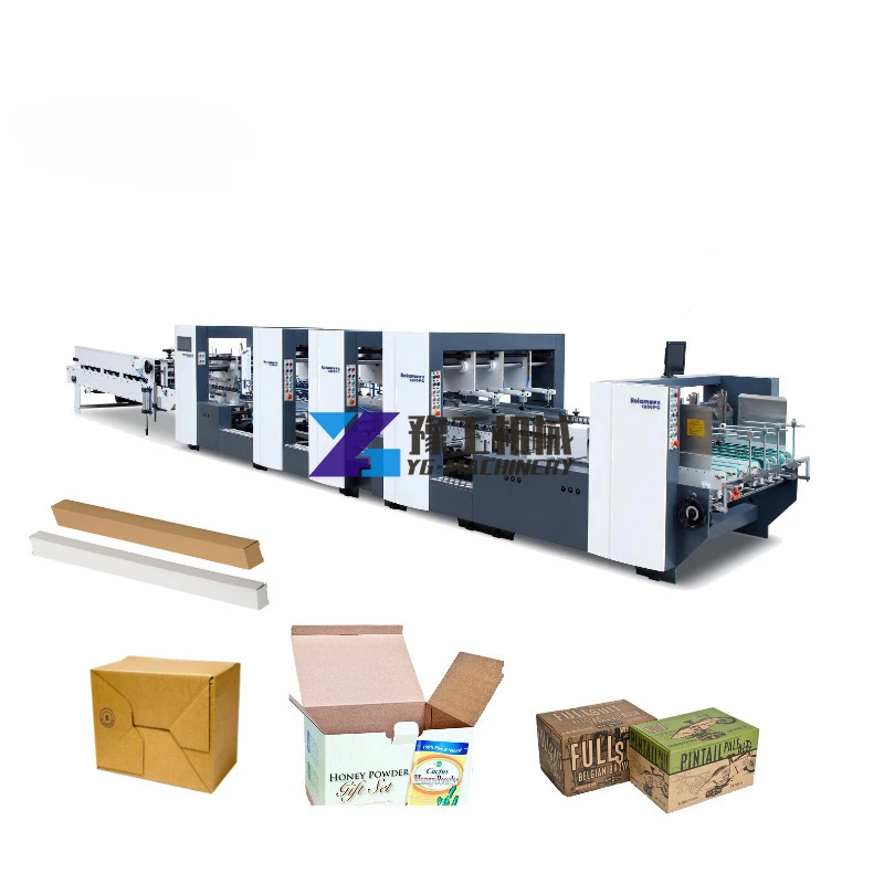 Automatic 4 6 Corners Folder Gluer Pizza Box Making Cake Box Making Machine