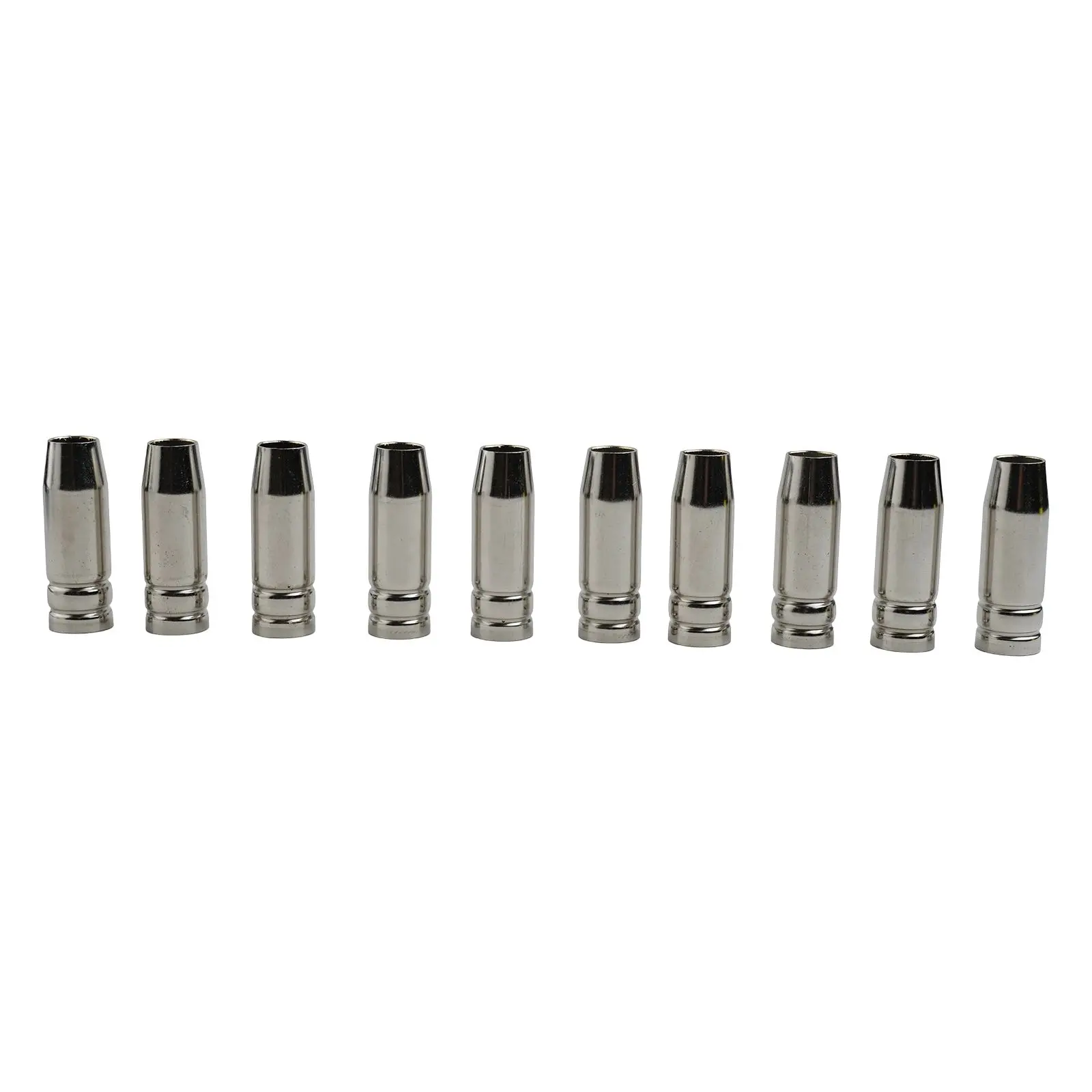 10-Pack Brass Nickel-Plated Conical Gas Nozzles 12mm/18mm Protection Cups For MB-15AK MIG/MAG Welding Torch Welding Tools
