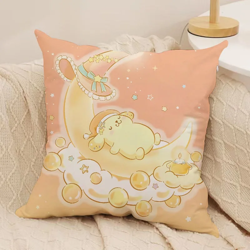 Cartoon cute Sanrio pillowcase Kulomi big-eared dog pattern home room decoration soft and comfortable sofa cushion cover