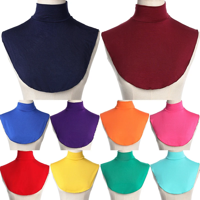 Turtleneck Fake Collar Clothing Accessories Muslim Collar Elegant Islamic Hijab Extensions Solid Color Mock Neck Cover