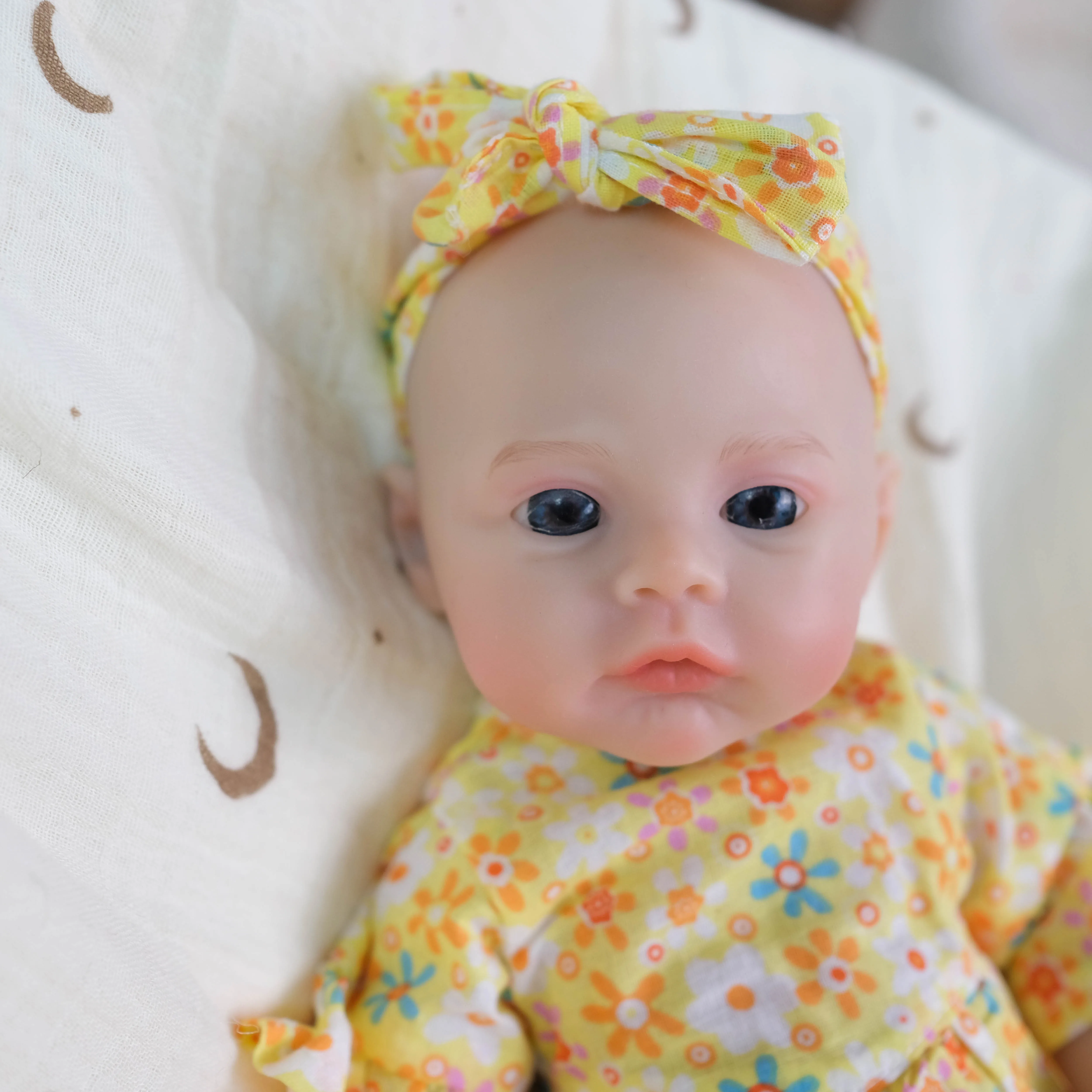NPK Muñeca recolectora de chica de pradera de boca abierta de silicona elástica súper suave sólida de 12 pulgadas para coleccionistas de niños y adultos