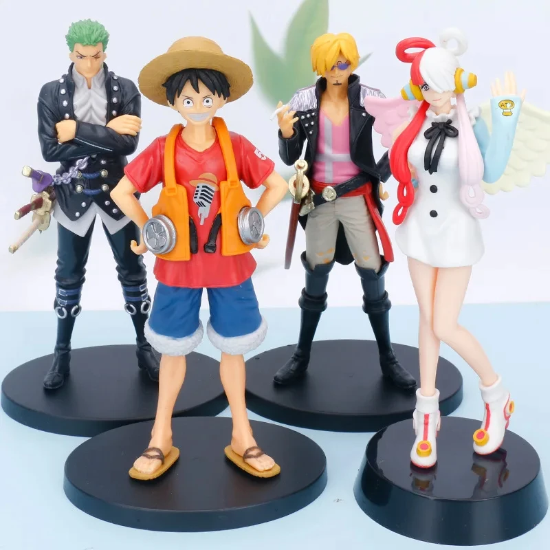 5 Styles One Piece Film Red Four Emperors Shanks Model Anime Action Figure Luffy Uta Zoro Statue Collect Ornaments Boy Toy Gifts