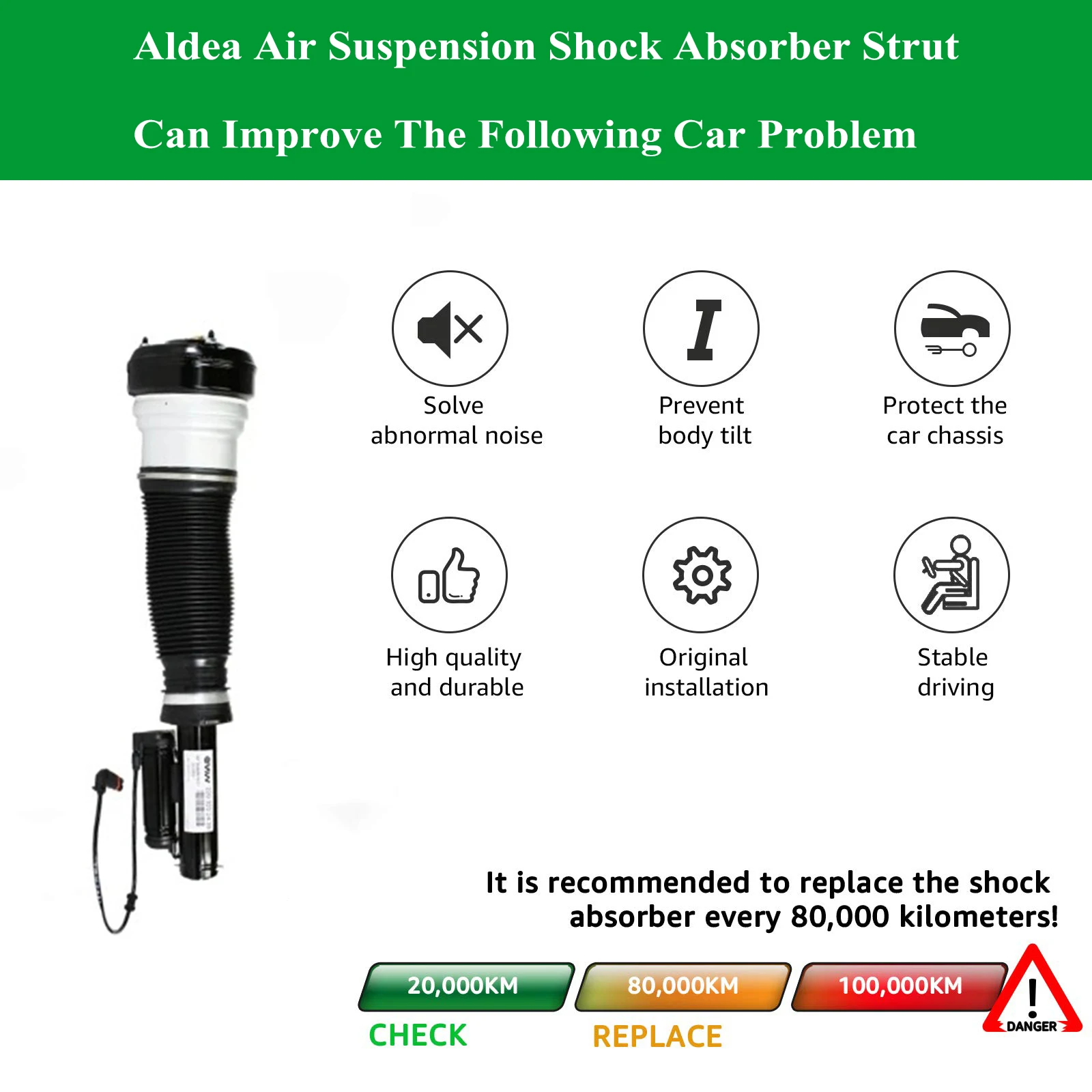 2 Pcs/Pair Front Air Suspension Shock Absorber Strut For Mercedes Benz 1999-2006 W220 S-Class w/AIRMATIC & ADS NOT 4Matic