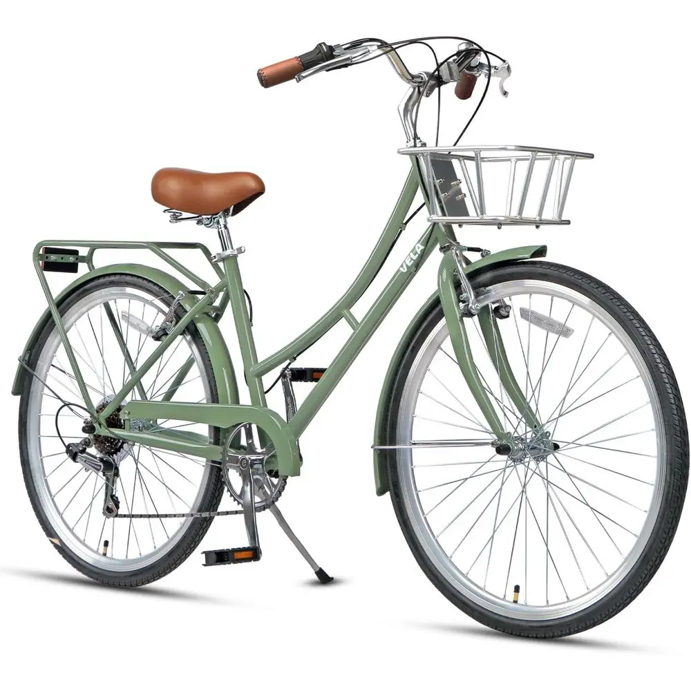 

Женский легкий городской велосипед из стали 26 дюймов, 6 скоростей, комфортный дизайн