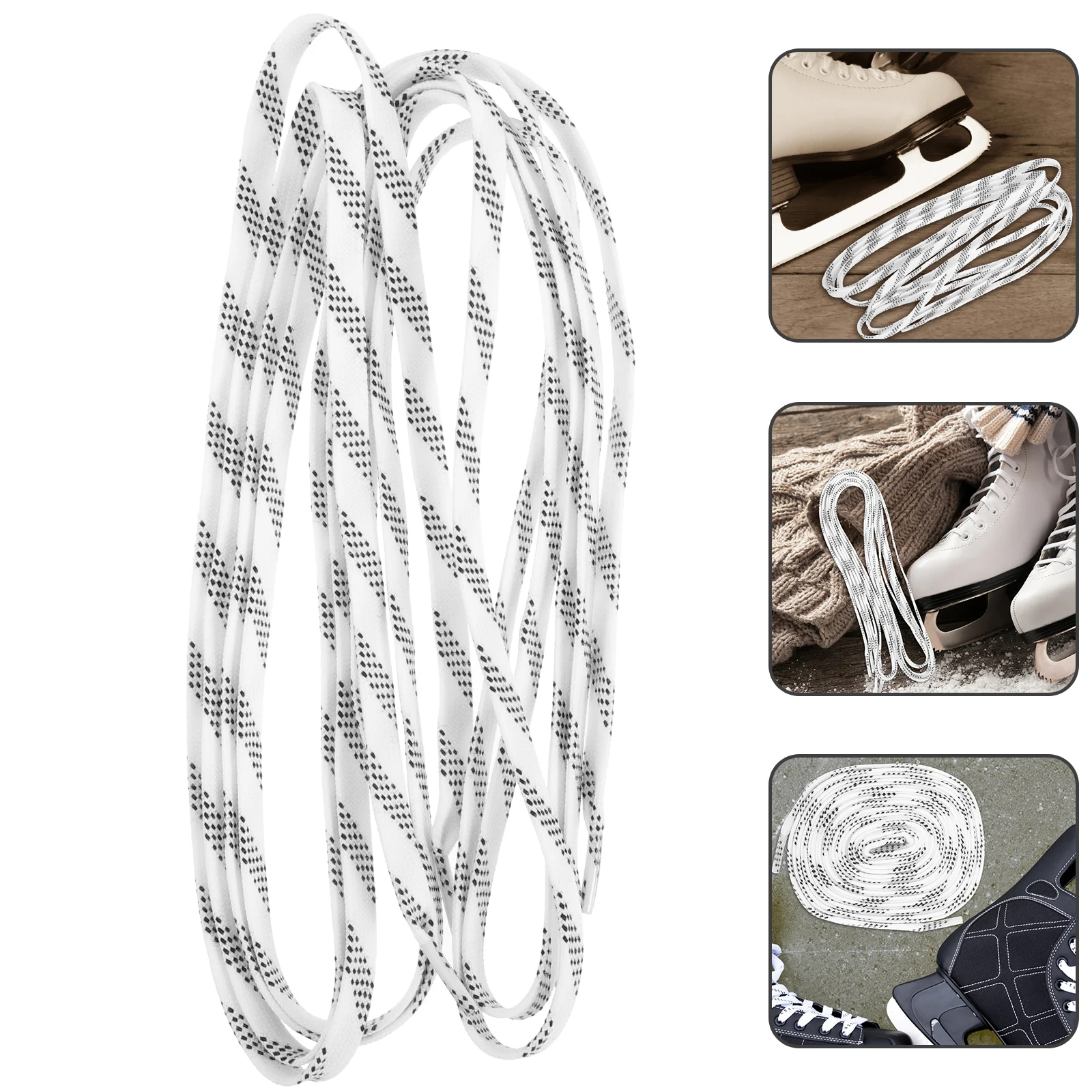 1 paio di lacci per pattini da ghiaccio, lacci per pattini a rotelle resistenti, lacci flessibili in poliestere piatto per scarpe da pattinaggio, sport all'aria aperta