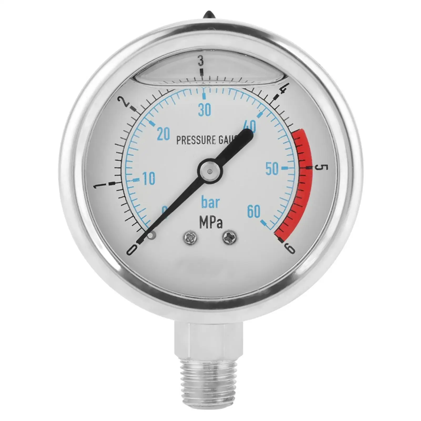 1/4 NPT أداة قياس المياه الهيدروليكية مقياس الضغط 60 مللي متر مقياس الضغط الطلب 0-60Bar 0-6MPa