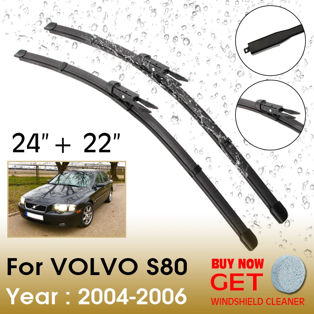 

Car Wiper Blade For VOLVO S80 24"+22" 2004-2006 Front Window Washer Windscreen Windshield Wipers Blades Accessories