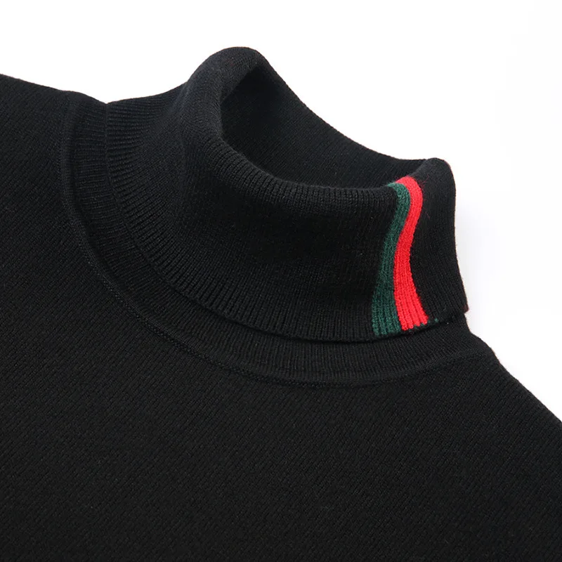 Maglione spesso a collo alto da uomo autunno e inverno maglione ricamato a maglia alla moda giovane e di mezza età