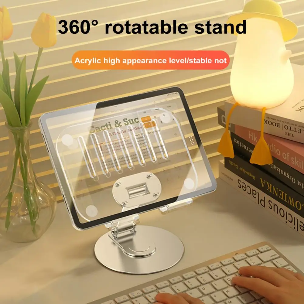 360 graus rotativo acrílico tablet titular com dissipação de calor dobrável, universal, confortável