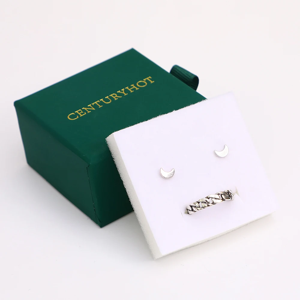 6x6x3.5cm Dark green color Cardboard Jewelry Box High Quality Krafty Paper Handmade Package Drawer Boxes With Custom Logo