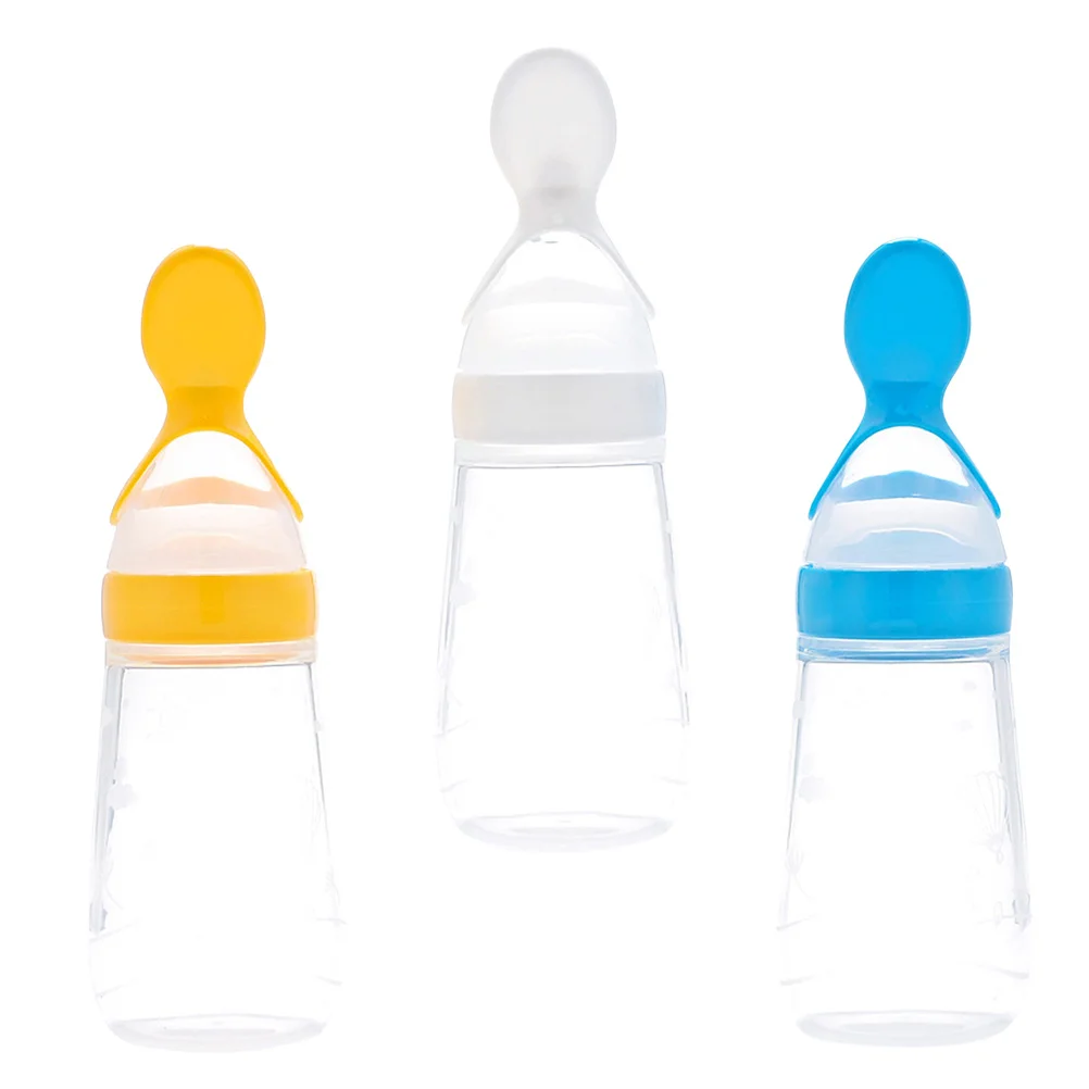 

3pcs Silicone Feeders For Baby Rice Cereal Squeeze Feeding Containers Infant Food Bottles Soft Gum Massager