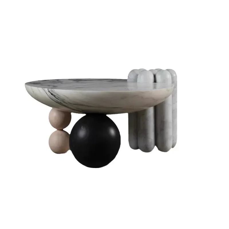 Round dessert-shaped spherical coffee table candy body round edge fiberglass creative personalized coffee table