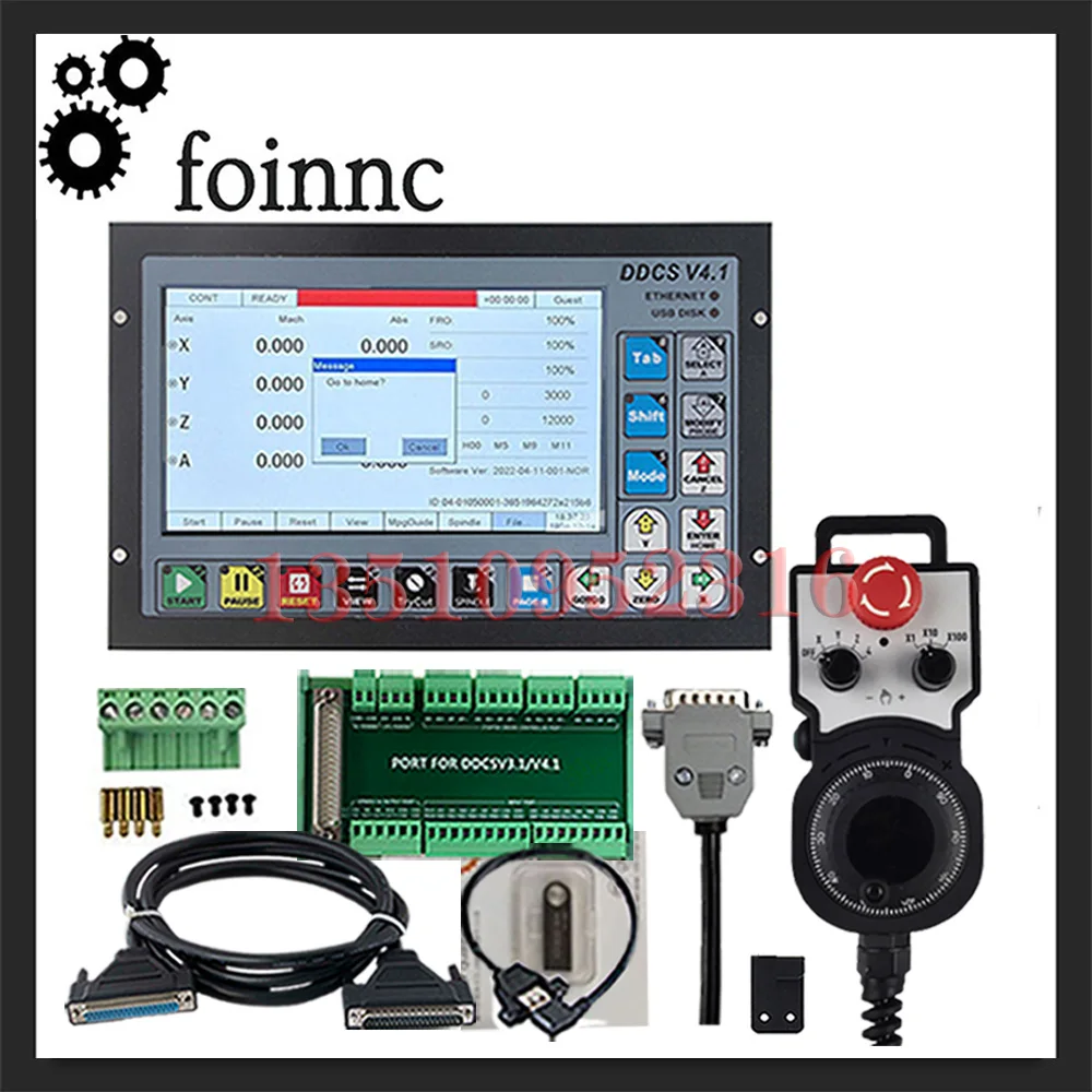 Ddcs V4.1 3/4 Axis G Code Cnc Carving Milling Machine Off-line Independent Controller Ddcs V4.1+ 4 Axis E-stop Mpg Handwheel