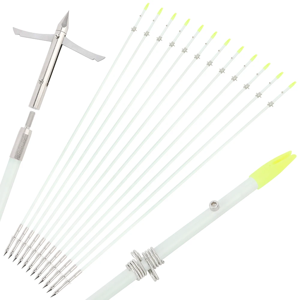 12pcs Fiberglass Fishing Arrows Archery Hunting Arrow 8mm Solid Arrow Shaft 37.8 Inch Fishing Shooting Outdoor Sports view 4