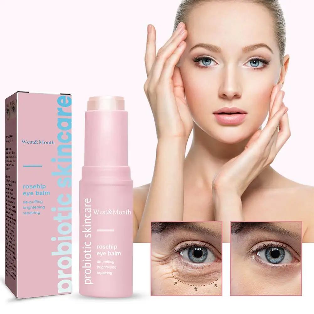 Crema de ojos de rosa mosqueta para estiramiento facial, bálsamo hidratante en barra, antihinchazón, antiarrugas, antienvejecimiento, elimina el círculo oscuro, cuidado de los ojos 2024