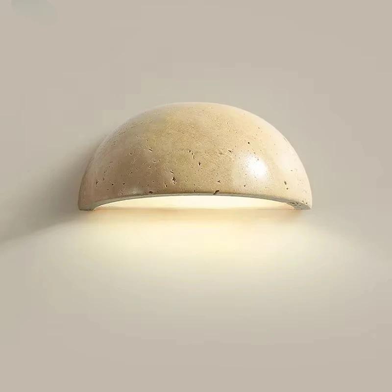 Luma Modern Design Sense Semi Circular Living Room Corridor Background Wall Light Wabi Sabi Bedside Stone Decorative Sconce Lamp