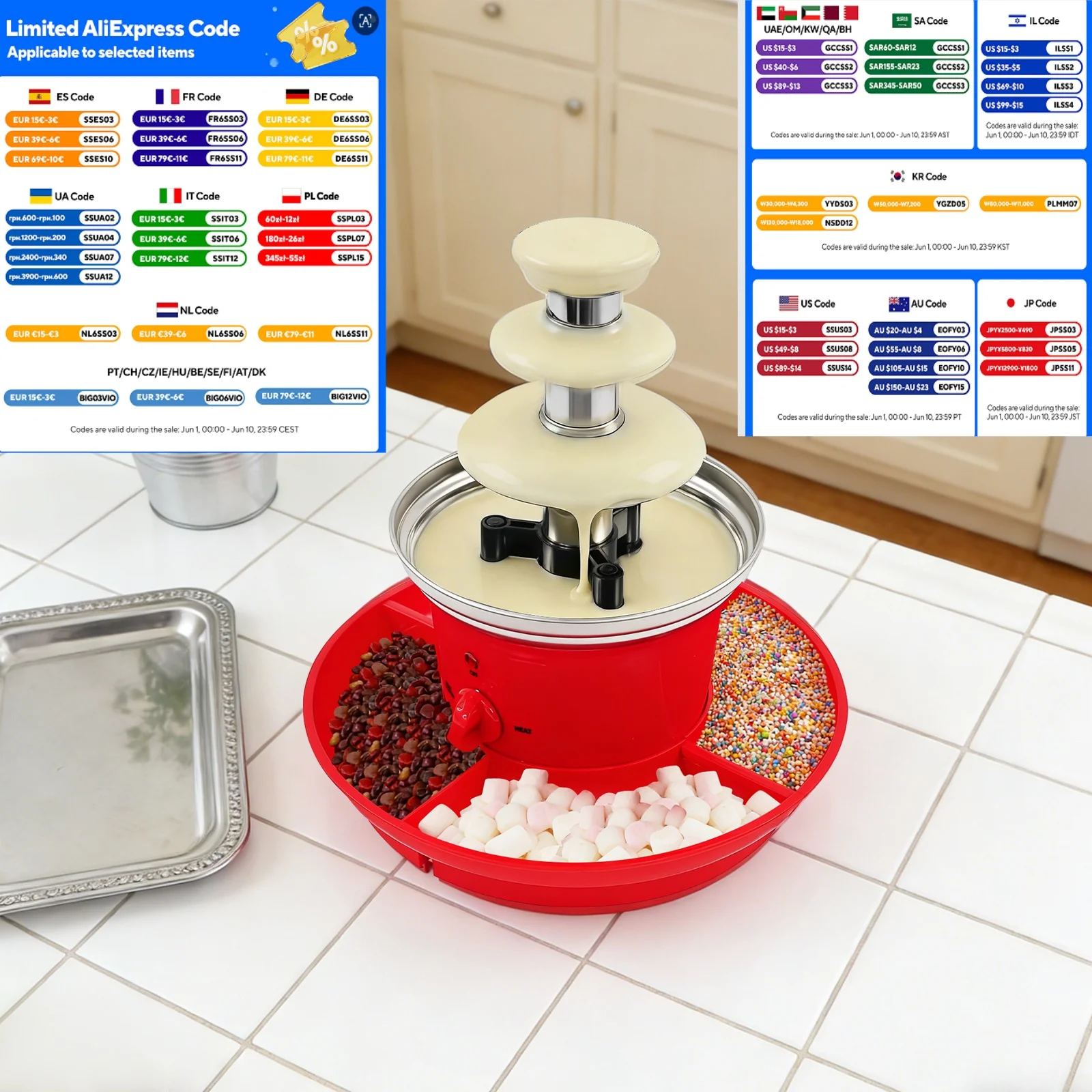 

3-Tier Chocolate Melting Foundue Set, Chocolate Fondue Fountain, Electirc Chocolate Fondue Set for Birthdays, Weekend Dinners, Small Dessert Buffets, Graduation Parties