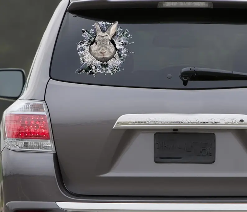 STICKER, Rabbit window sticker, car sticker, Rabbit car decal