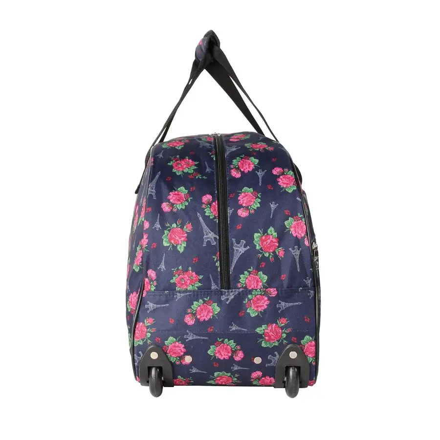 Colección de equipaje de mano Patrón ligero Bolsa de lona de 22 pulgadas Maleta de viaje de negocios durante la noche de fin de semana con 2 ruedas W