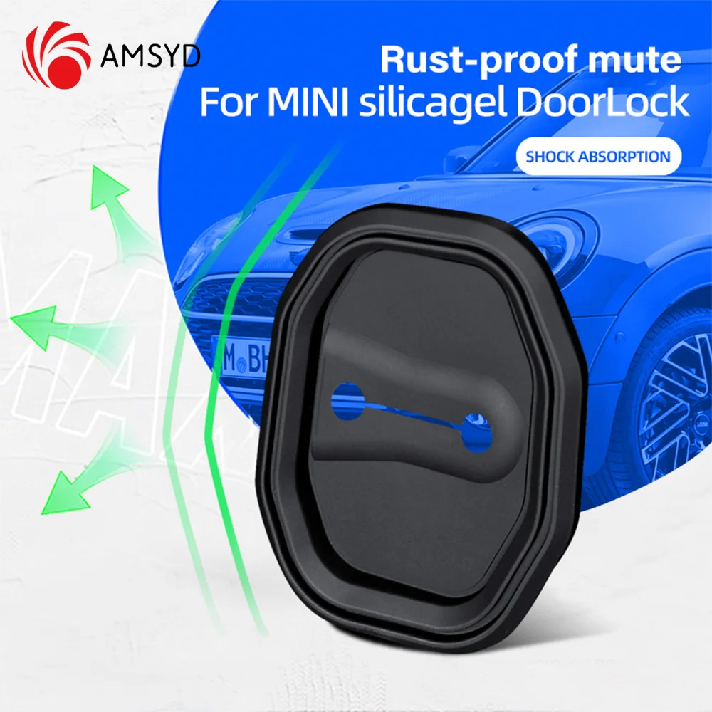 4 Stück Silikon Auto türschloss Schnallens chutz Abdeckung für BMW Mini Cabrio Clubman Lands mann JCW Cooper Stoßdämpfer Zubehör