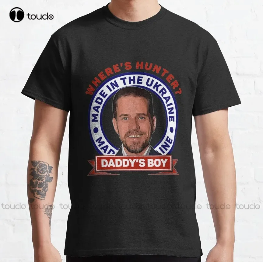 

Where S Hunter Biden Daddy S Boy Made In T Shirt Классическая футболка Kawaii Shirt Custom Aldult Teen Unisex Fashion Funny New Xs-5Xl