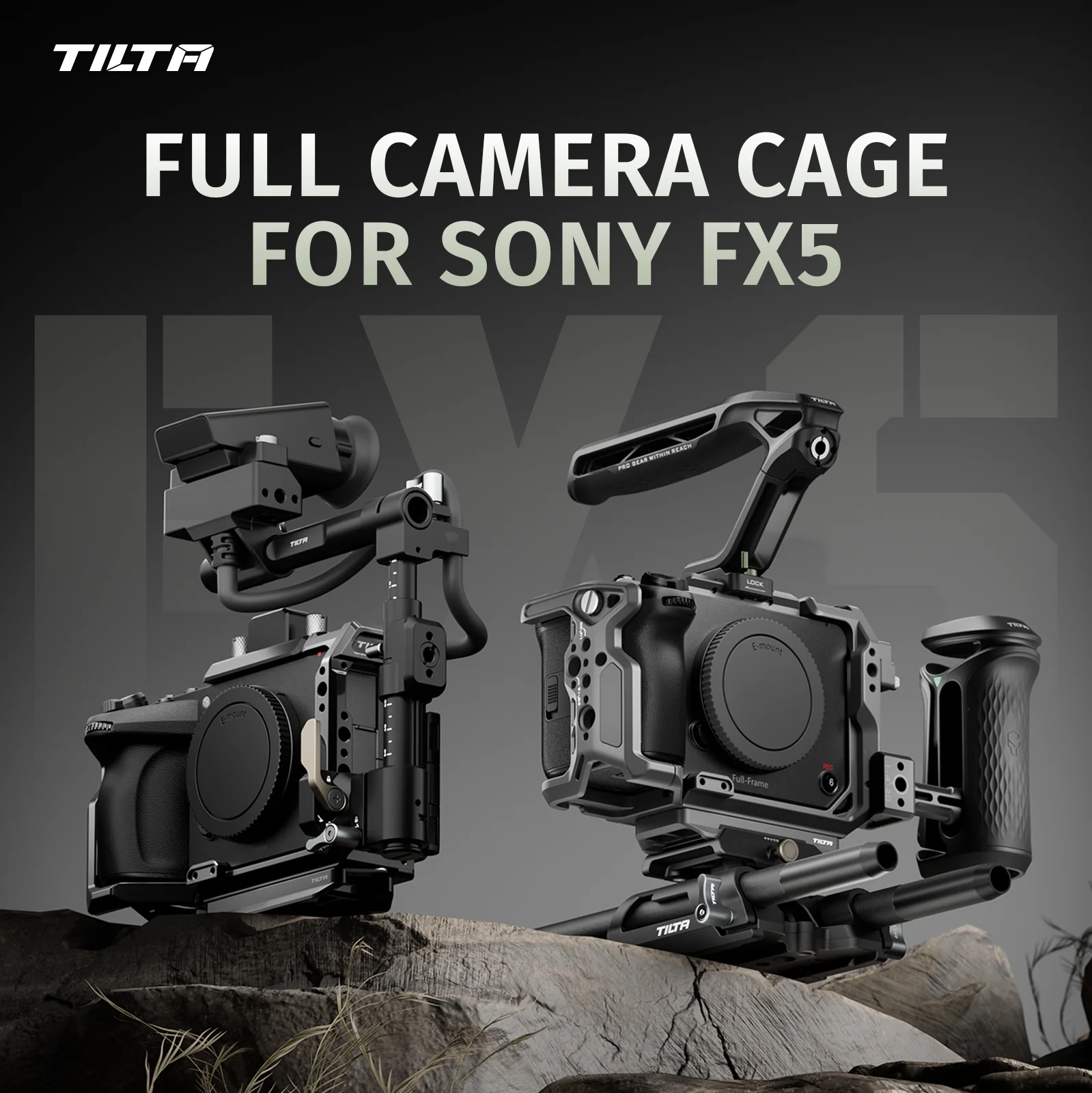 Image of TILTA FX5 Kamerakäfig für Sony FX 5 – Komplettes Pro-Kit mit Top-Griff, Xeno-Seitengriff, PD V-Mount Batterieplatte TA-T108