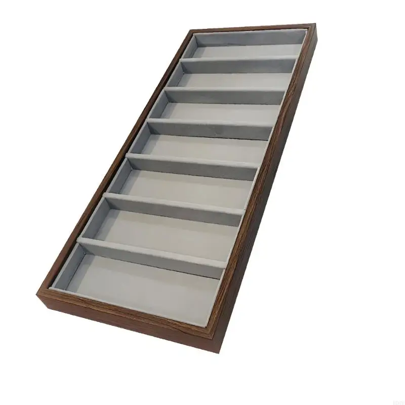 Eleganter Brillenhalter aus Holz und Flanell innen B03E – Detail 5