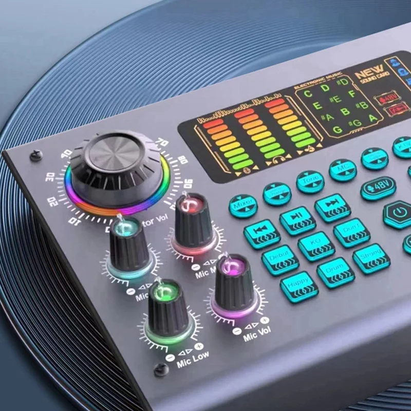 A76F-Professional Podcast Live Sound Card DJ Mixer Audio Mixer Equipment For PC Recording Singing Streaming Gaming