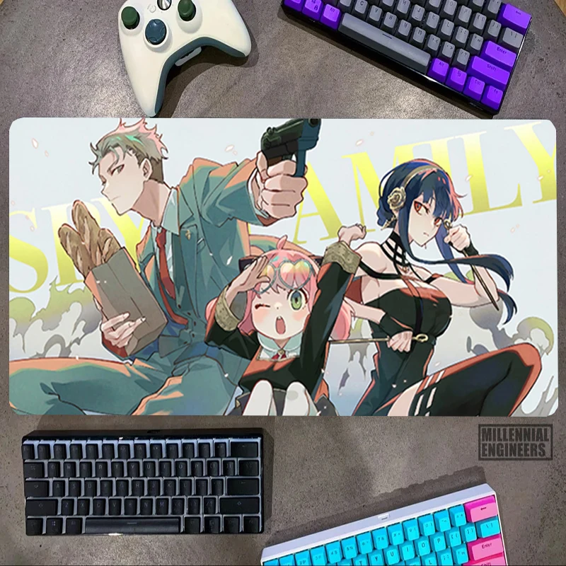 Anya Forger SPY×FAMILY Anime Mouse Pad Gaming Mats Desk Mat Keyboard Mousepad Gamer Big Mousepepad Office Accessories Extended