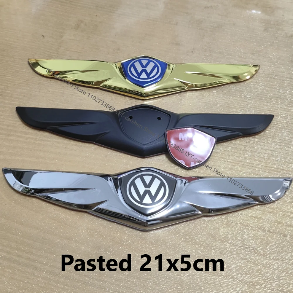 

21x5cm Pasted wing-shaped emblem badge with logo For VW Glof Jetta Polo Passat Lavida Sagitar Tiguan Candy Scirocco SANTANA