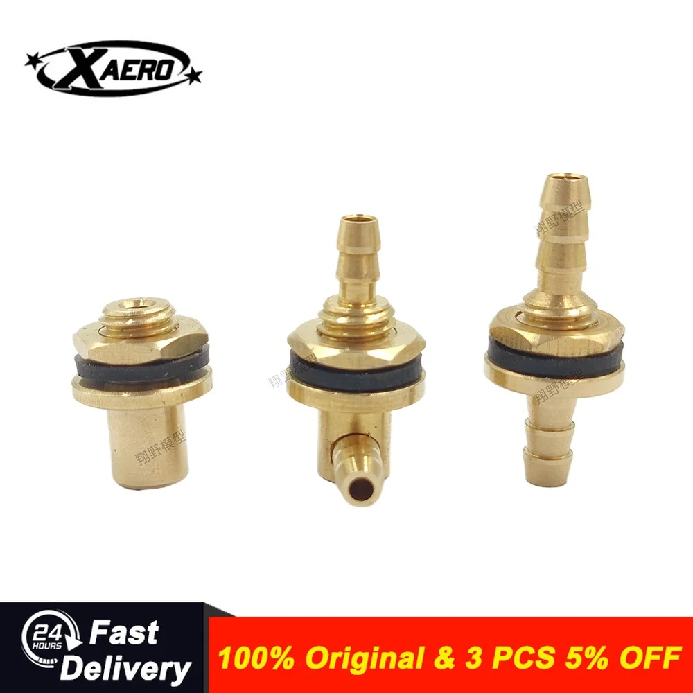 

L-Shape Fuel Tank Fitting Straight Through Type Gas Refuel Vent Nozzle Brass Connector for RC Model DIY Transparent Tank