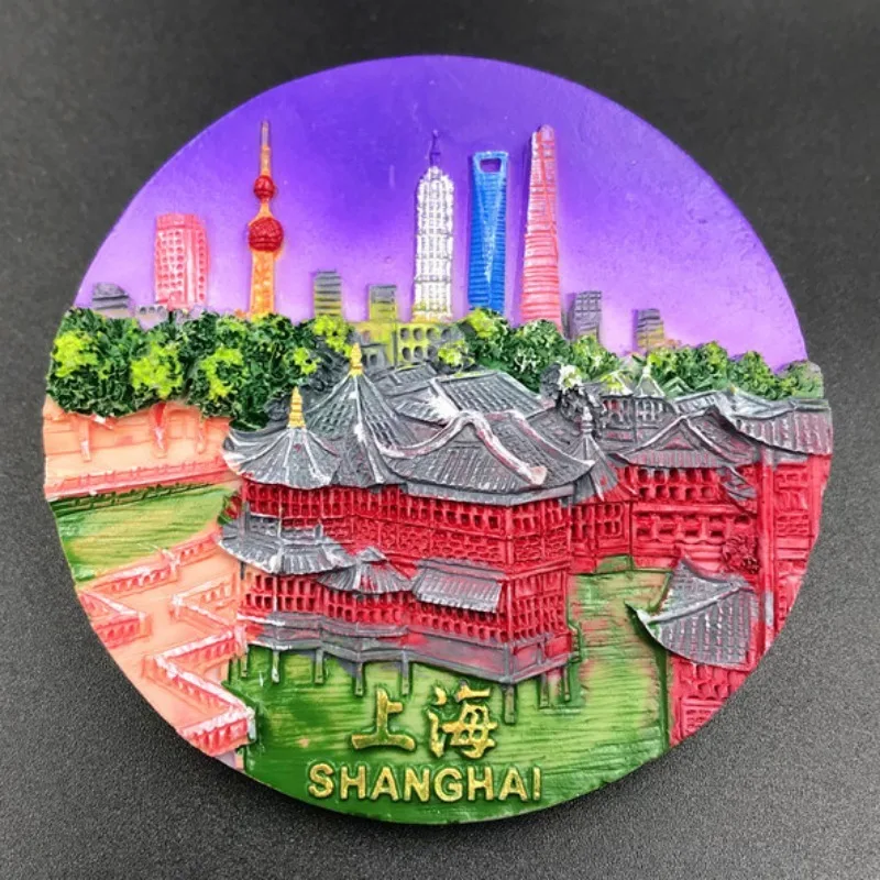 China Travelling Souvenirs Shanghai Fridge Magnets Lujiazui Oriental Pearl TV Tower the Bund Fridge Stickers Wedding Gifts Decor