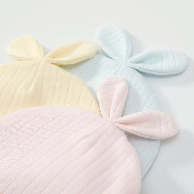 

76HF Cozy Hat Rabbit Ears Hospital Hats Newborns Boy Girl 0-3Month for Head Wear