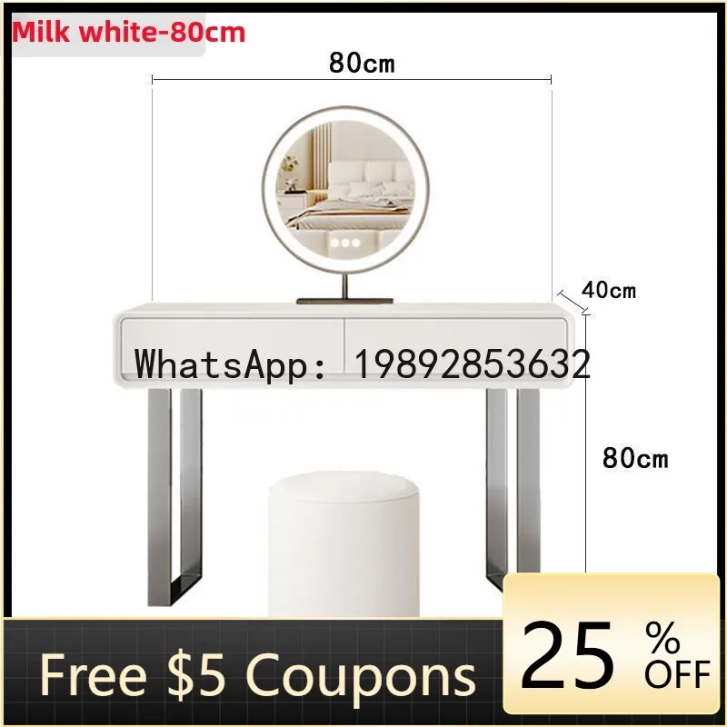 Z5  Cream Style Solid Wood Dressing Table Home Bedroom Small High-end Telescopic Makeup Table Desk Storage Cabinet