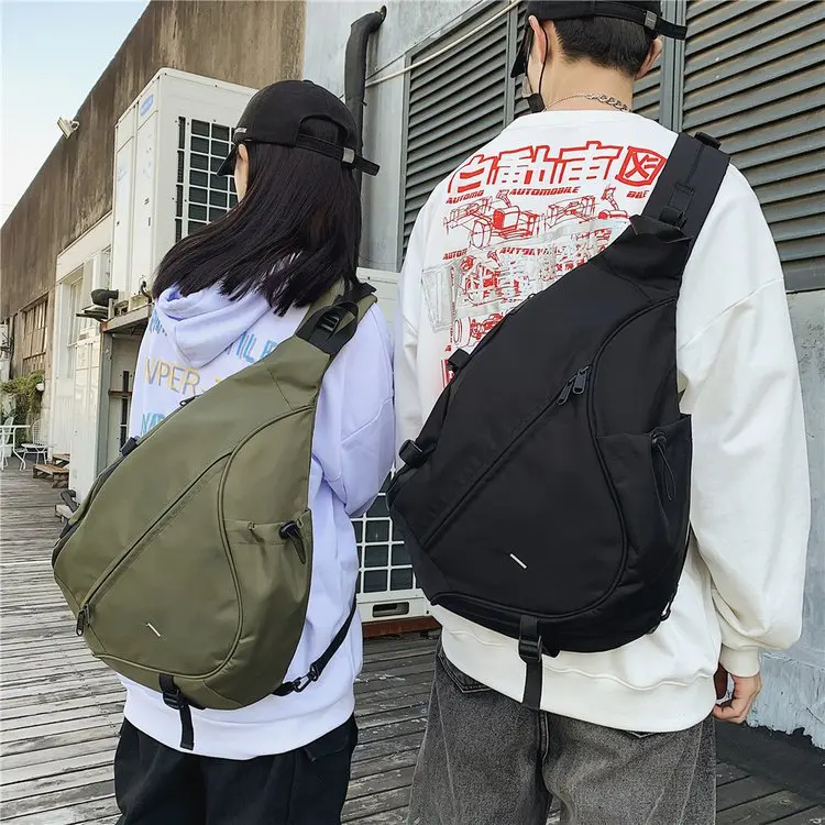 Messenger Bag Retro College Style Multifunctional Couple Shoulder Bag Chest Bag Sports Couple Pack Nylon Fabric Crossbody Bag 가방