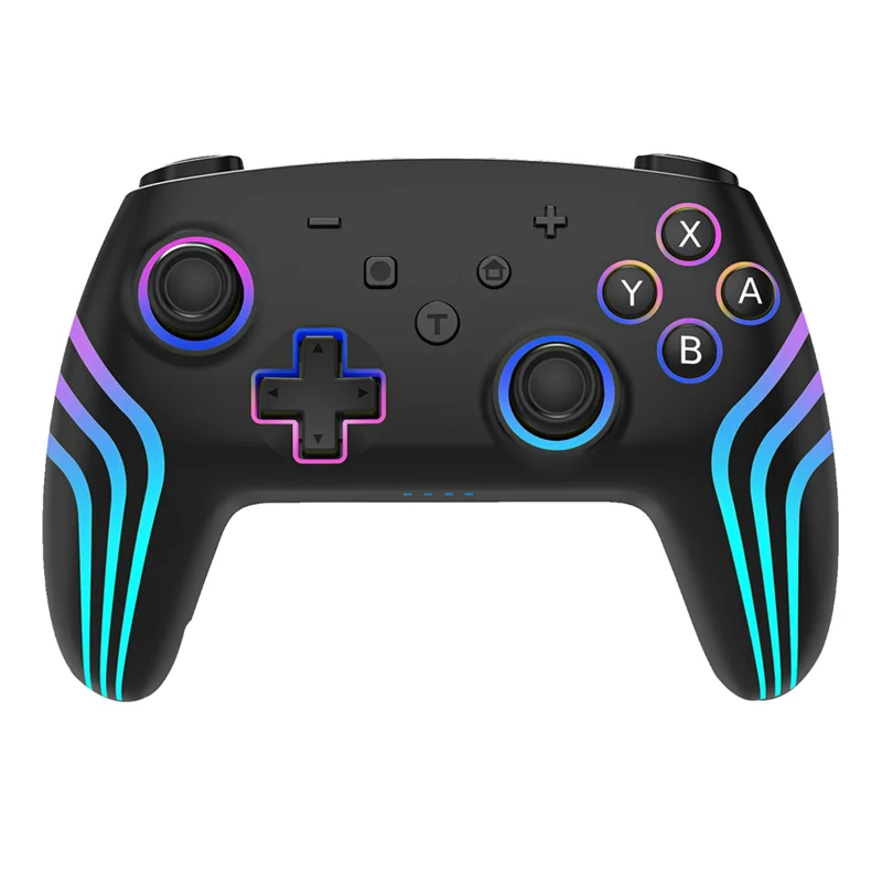 Controlador de juego inalámbrico para Nintendo Switch Lite con sensor giroscópico de seis ejes, calibración de joystick 3D y luz colorida RGB-VVNB