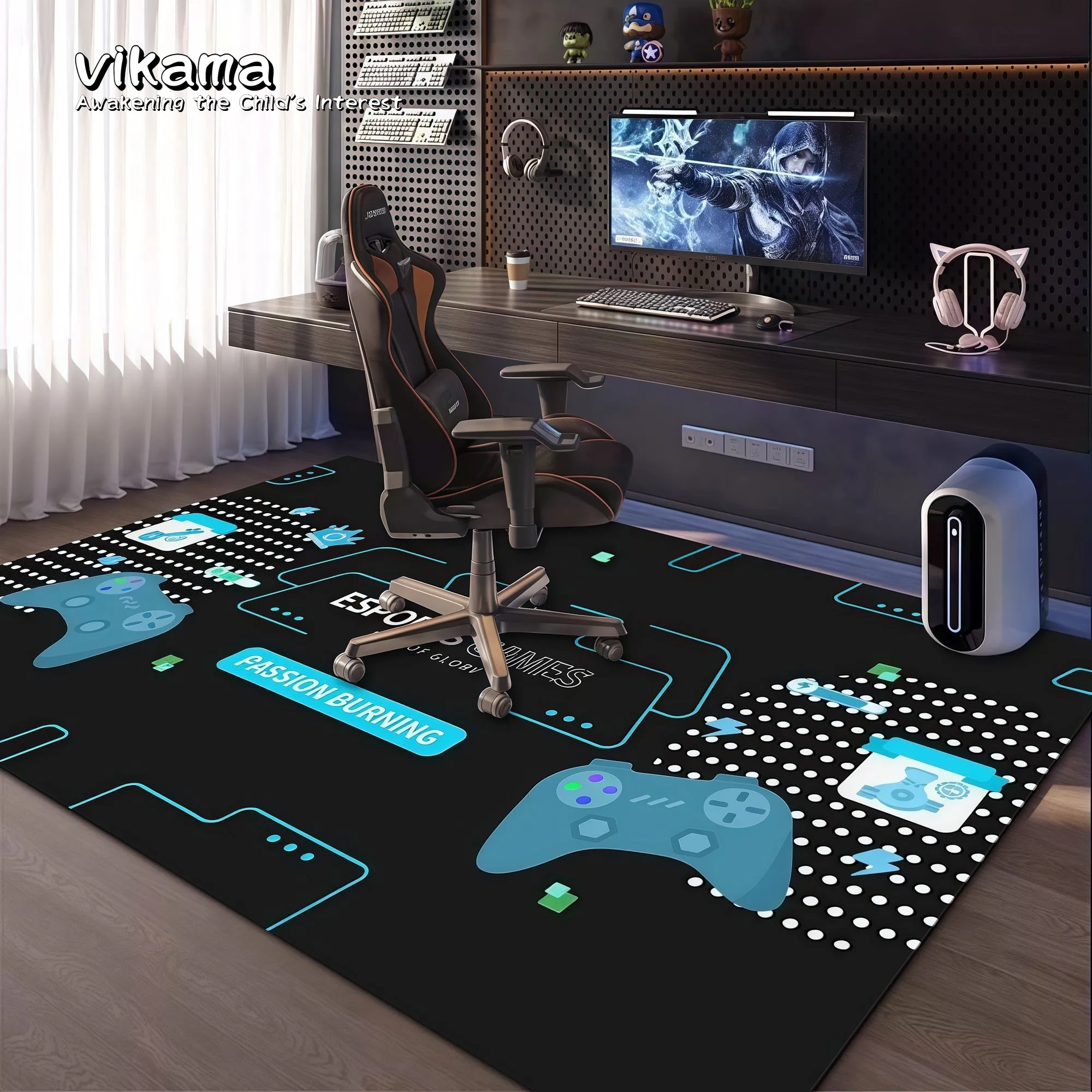 

VIKAMA Premium Office Chair Mat Carpet, Suitable for Living Room, Bedroom, Study, and Game Room Computer Chair Floor Mat