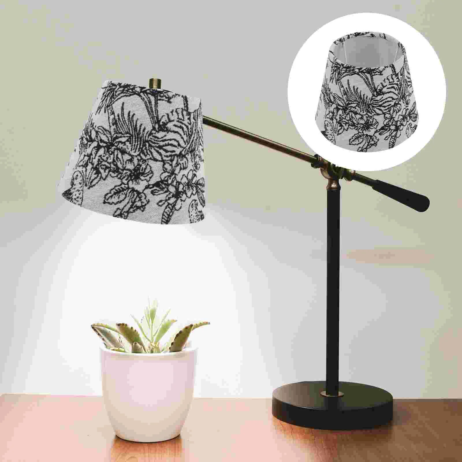 

Embroidered Fabric Lampshade Small Hotel Cloth Tabletop Desk Embroidery Tropical Pendant Chandelier