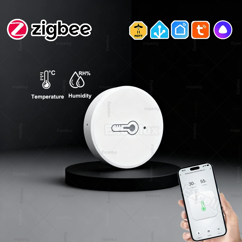 Tuya Smart Zigbee Temperature Humidity Sensor Indoor Hygrometer Thermometer App Remote Monitor Home Appliance Automation,For Z2M