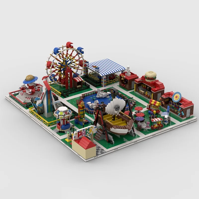 ชุดตัวต่อโมเดลสวนสนุกแบบโมดูลาร์ MOC 10104 ชิ้น ของเล่นตัวต่อแบบประกอบเอง ของขวัญคริสต์มาส ของเล่นสถาปัตยกรรม ไอเดียประกอบ ตัวต่อสำหรับเด็ก