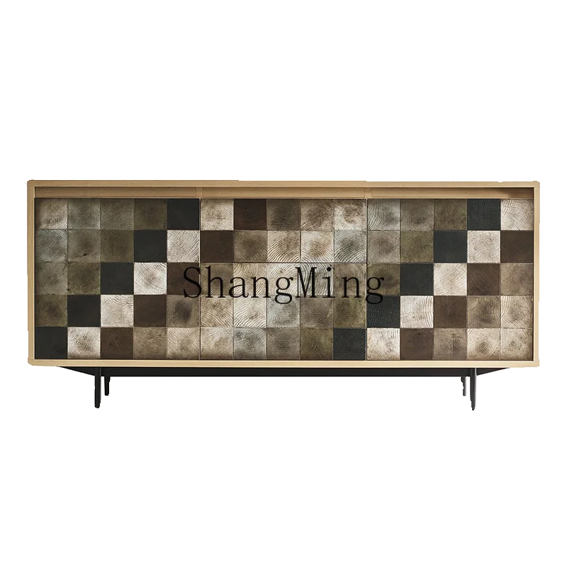 

SM wabi-sabi wind dining side cabinet retro decorative cabinet parquet entrance cabinet minimalist