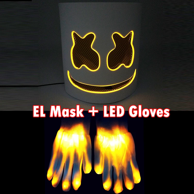 LED DJ マスク ヘッドギア リアルなマシュメロ マスク 通気性